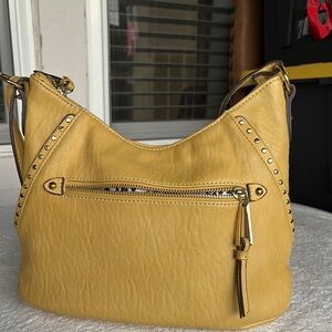 Jessica SimpsonYellow Studded Leather Crossbody Bag